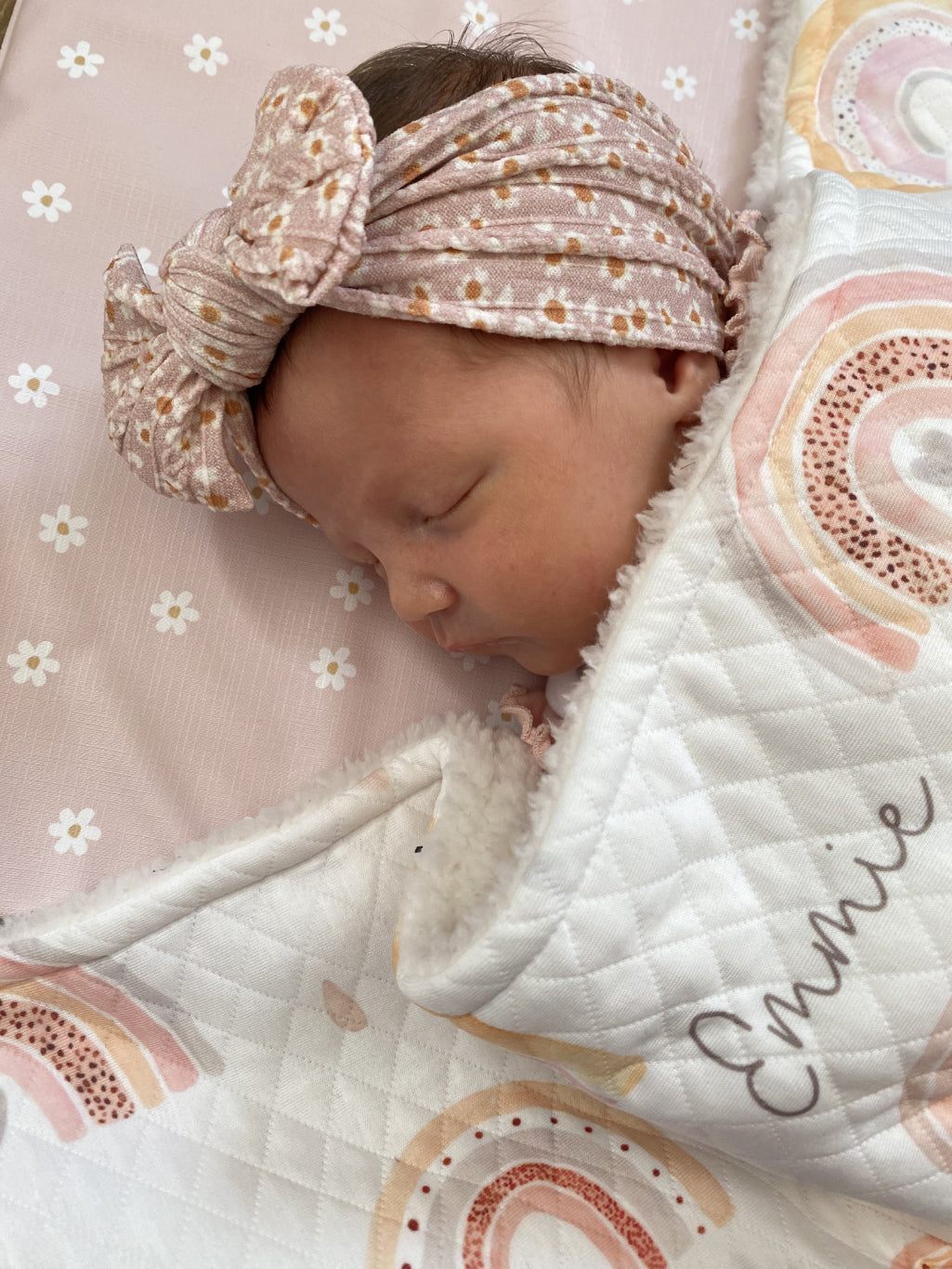 Standard Changing Mat - Pink Daisy Print