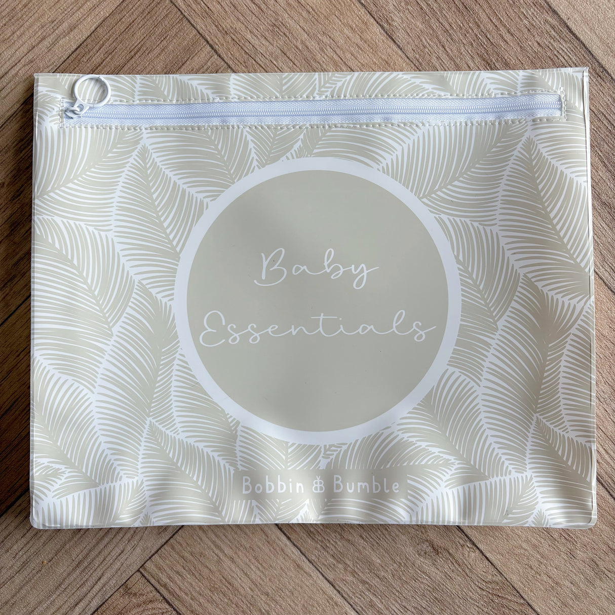Hospital Bag Organiser Pouches | Zip Closure | Unisex Beige Leaf Print