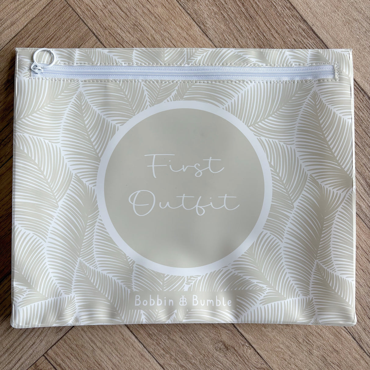 Hospital Bag Organiser Pouches | Zip Closure | Unisex Beige Leaf Print