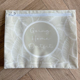 Hospital Bag Organiser Pouches | Zip Closure | Unisex Beige Leaf Print