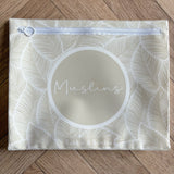 Hospital Bag Organiser Pouches | Zip Closure | Unisex Beige Leaf Print