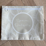 Hospital Bag Organiser Pouches | Zip Closure | Unisex Beige Leaf Print