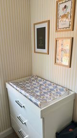 Anti-Roll Wedge Baby Changing Mat - Blue Harlequin