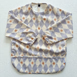 Long Sleeved Baby Bib - Blue Harlequin