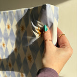 Anti-Roll Wedge Baby Changing Mat - Blue Harlequin