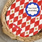 Red Harlequin Print PVC Changing Basket Liner | Bobbin and Bumble