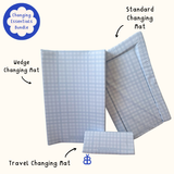 Complete Baby Changing Mat Bundle - Blue Gingham