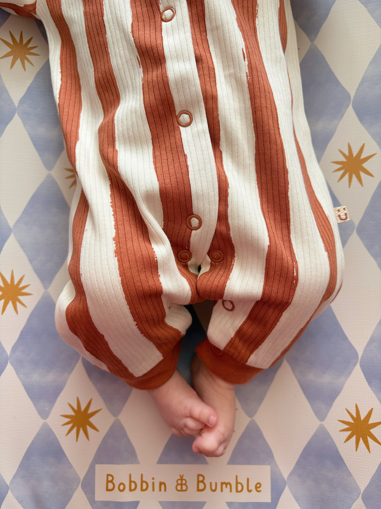 Anti-Roll Wedge Baby Changing Mat - Blue Harlequin