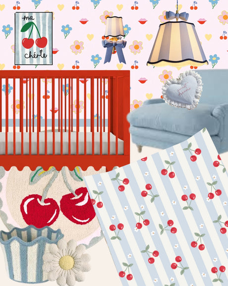 Travel Changing Mat - Cherry Stripe