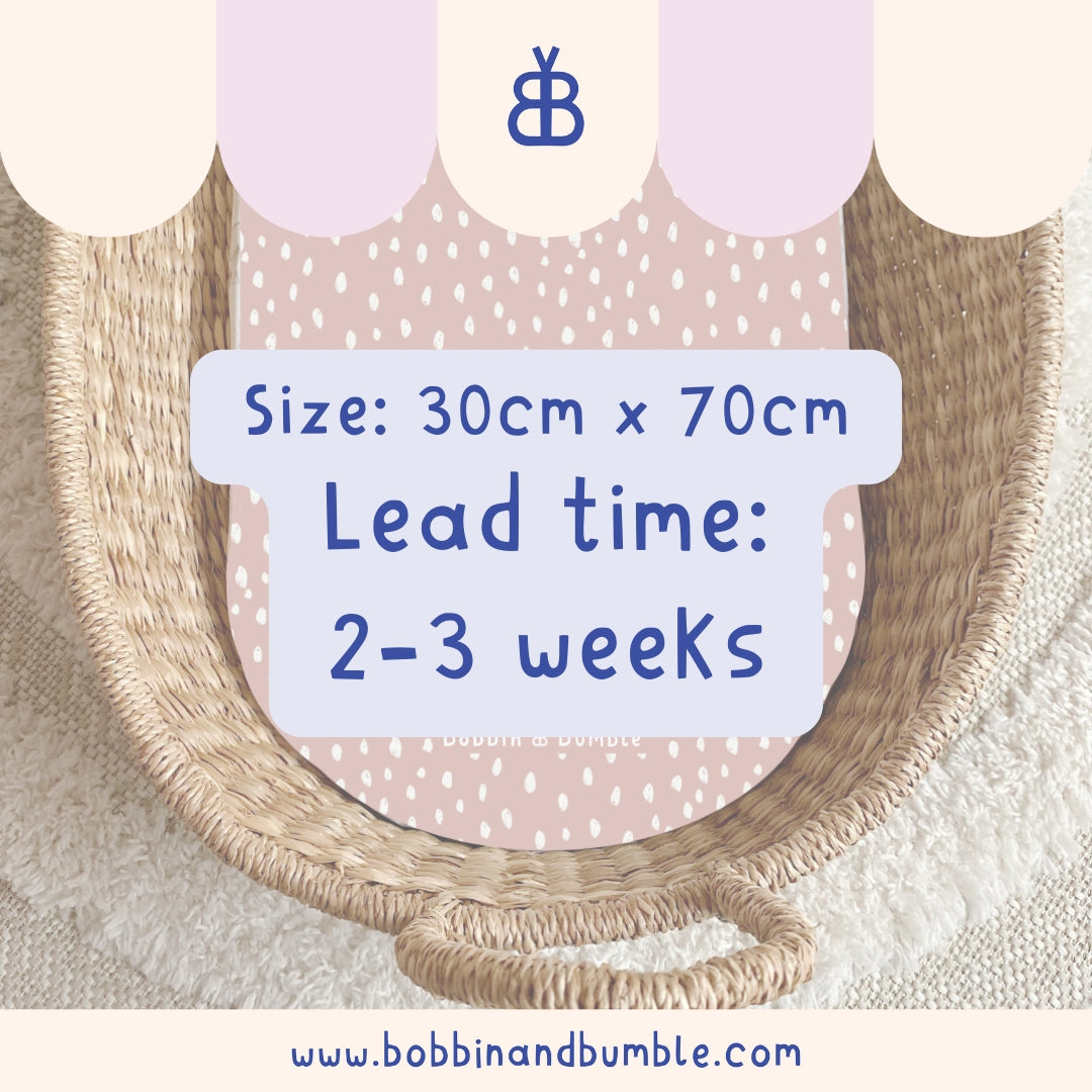 Dusky Pink Dots PVC Changing Basket Liner | Bobbin and Bumble | Bobbin and Bumble.