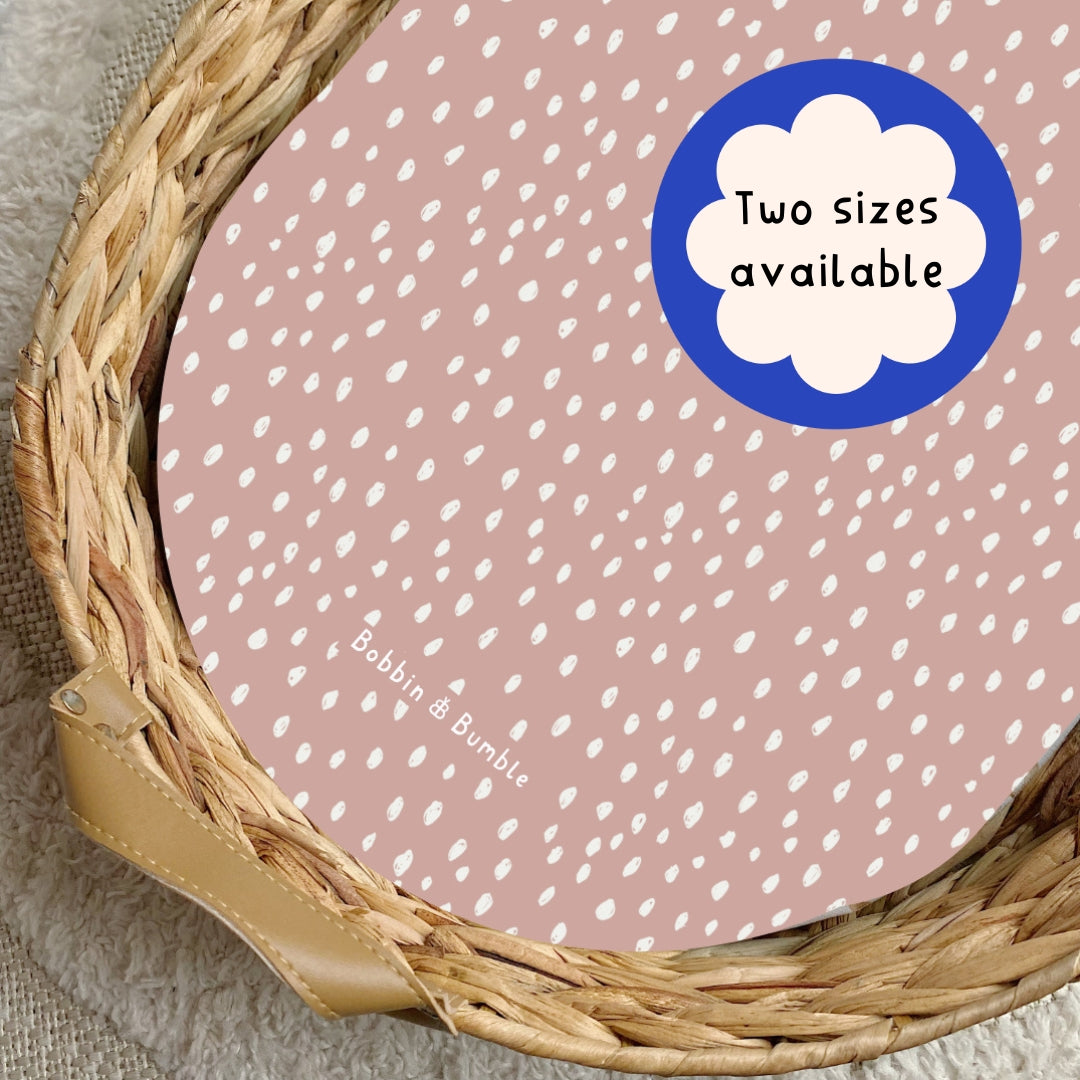 Dusky Pink Dots PVC Changing Basket Liner | Bobbin and Bumble | Bobbin and Bumble.