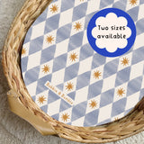 Blue Harlequin PVC Changing Basket Liner | Bobbin and Bumble