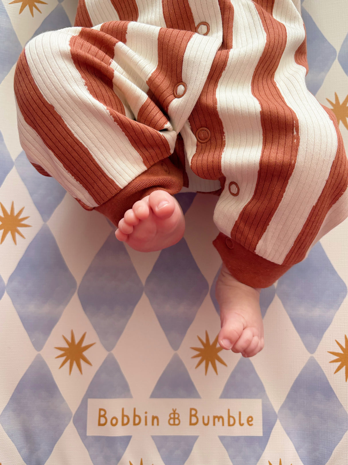 Anti-Roll Wedge Baby Changing Mat - Blue Harlequin