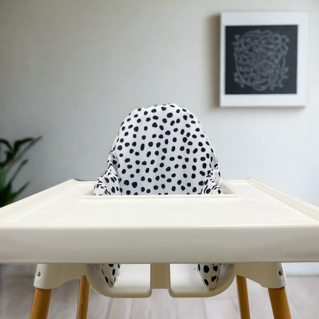 IKEA Highchair Cushion Cover - Dalmatian Spotty Print | Bobbin and Bumble.