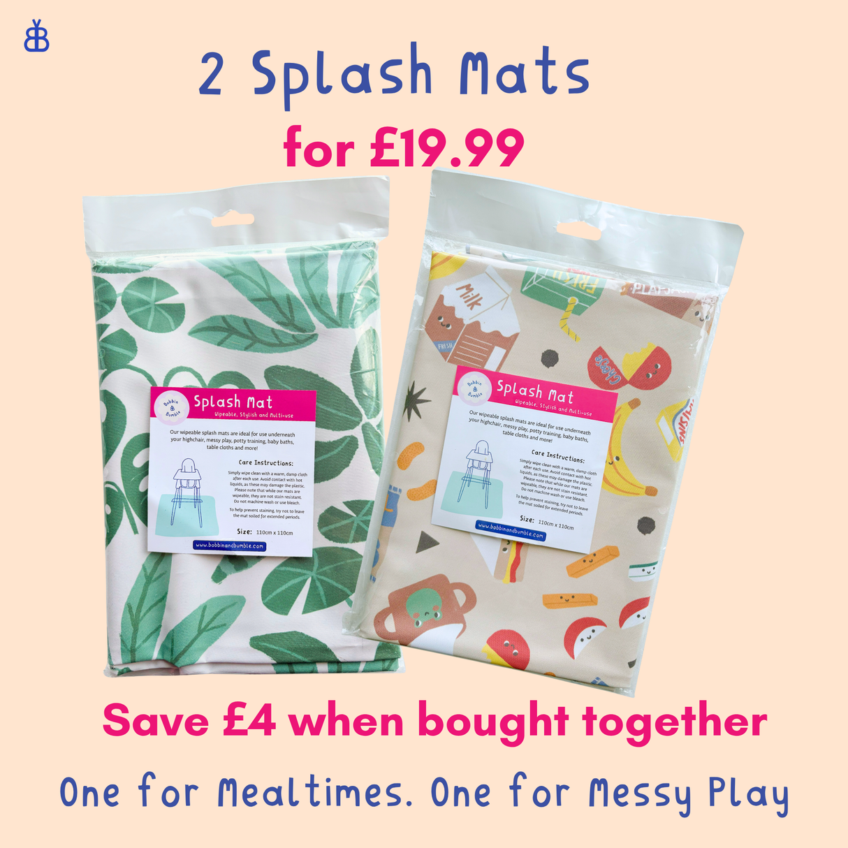 Splash Mat Bundle - House Plant Haven and Snack Time