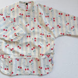 Long Sleeved Baby Bib - Cherry Stripe