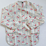 Long Sleeved Baby Bib - Cherry Stripe