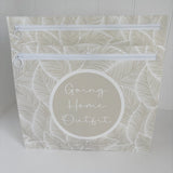 Hospital Bag Organiser Pouches | Zip Closure | Unisex Beige Leaf Print