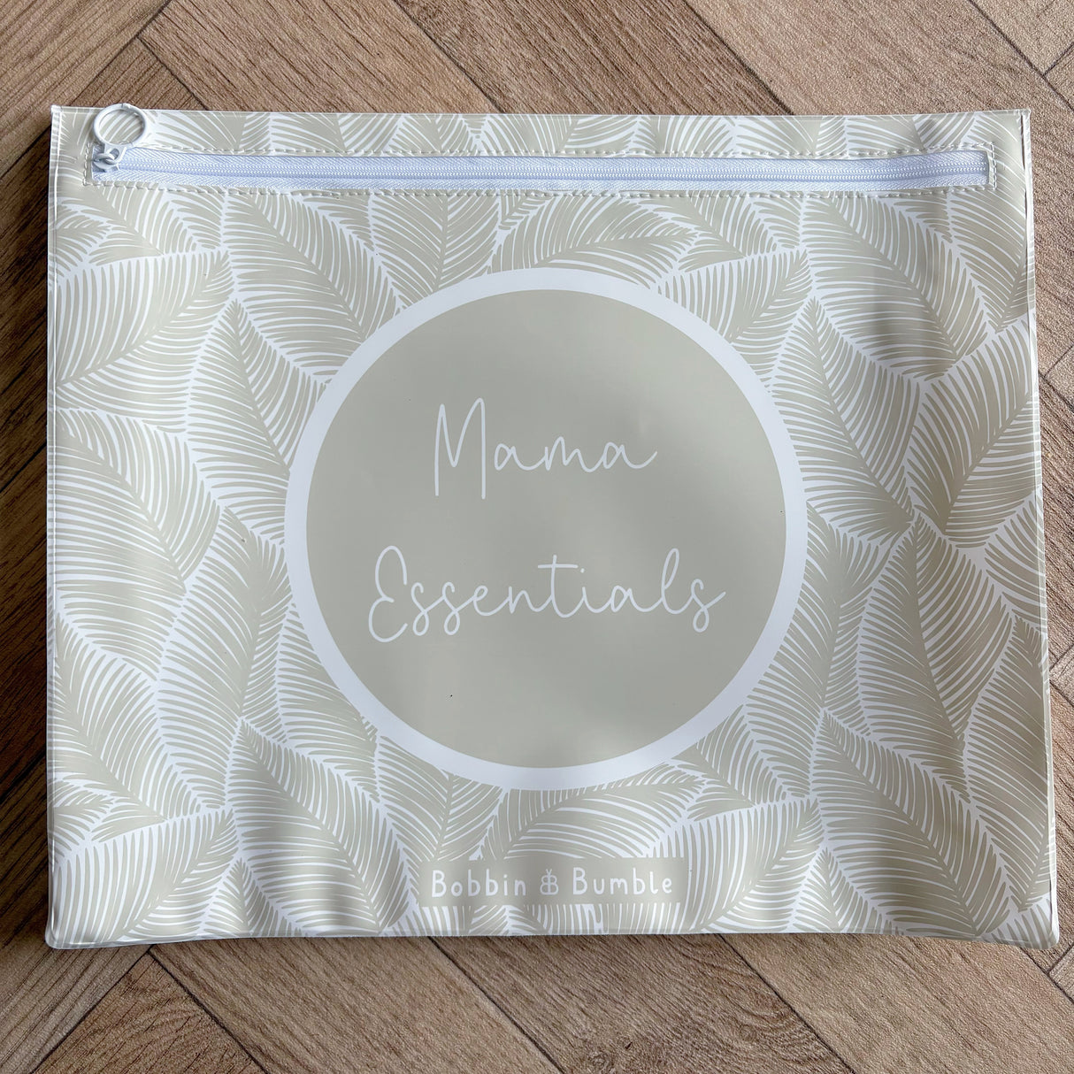 Hospital Bag Organiser Pouches | Zip Closure | Unisex Beige Leaf Print
