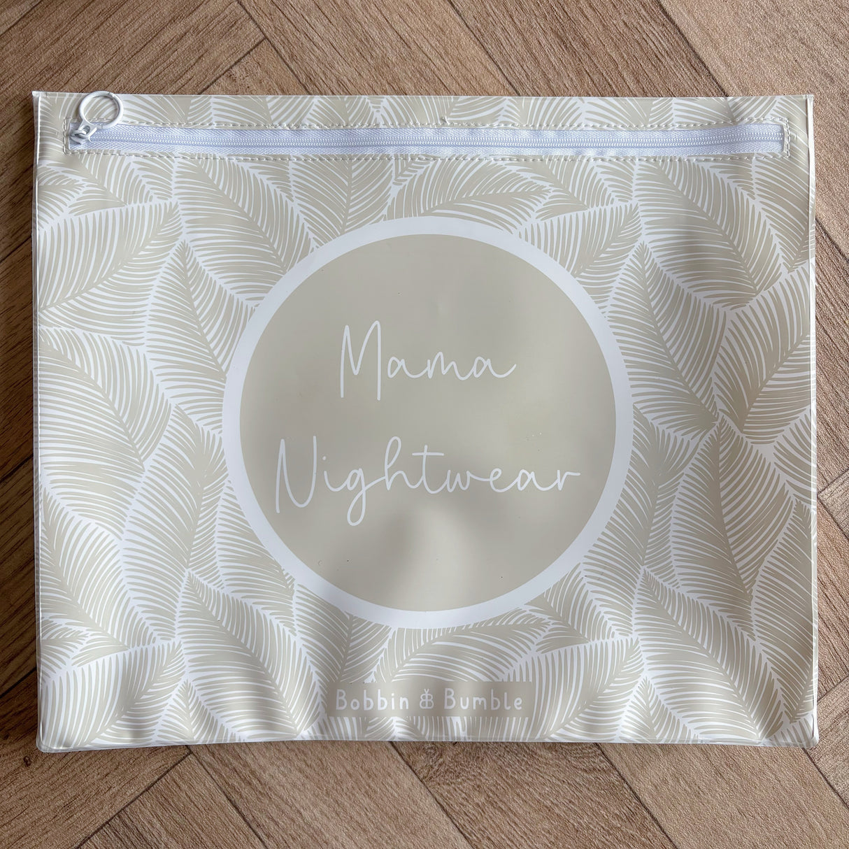 Hospital Bag Organiser Pouches | Zip Closure | Unisex Beige Leaf Print