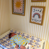 Anti-Roll Wedge Baby Changing Mat - Blue Harlequin