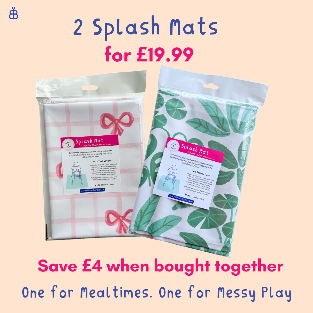 Splash Mat Bundle - Bows and Leaves