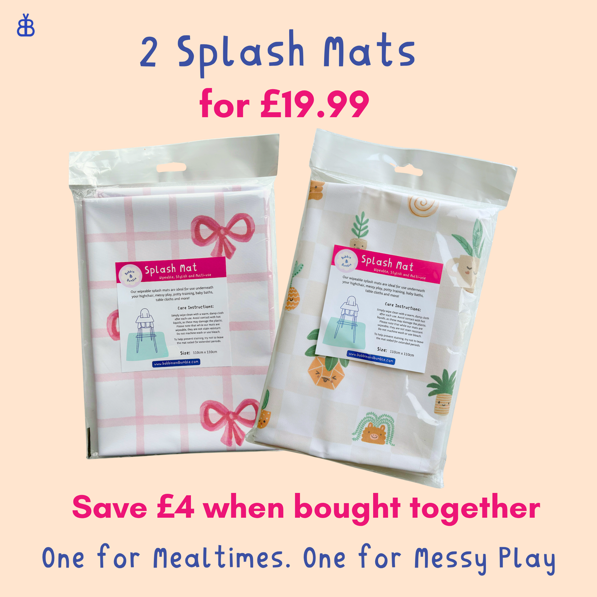 Splash Mat Bundle - Bows and Pot Plants