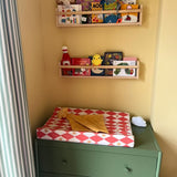 Anti-Roll Wedge Baby Changing Mat - Red Harlequin