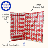 Complete Baby Changing Mat Bundle - Red Harlequin