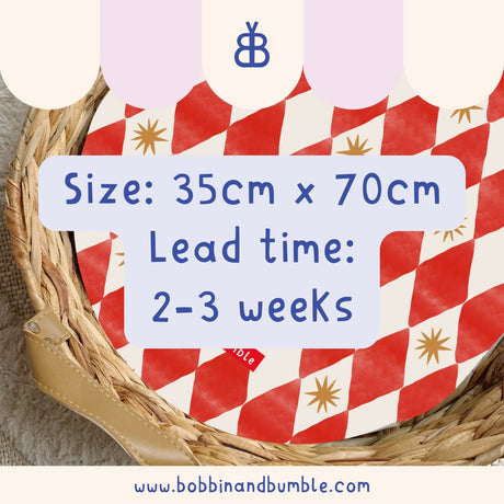 Red Harlequin Print PVC Changing Basket Liner | Bobbin and Bumble
