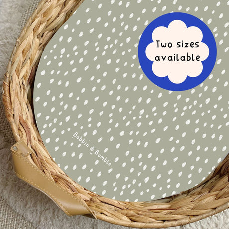 Sage Dots PVC Changing Basket Liner | Bobbin and Bumble | Bobbin and Bumble.