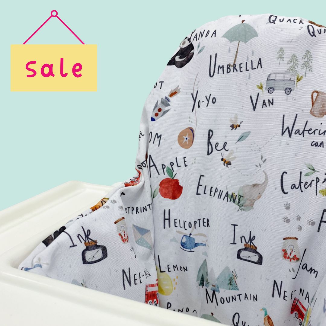 IKEA Highchair Cushion Cover - Alphabet Print