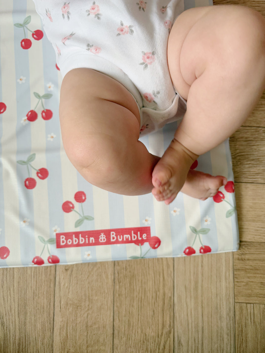 Travel Changing Mat - Cherry Stripe