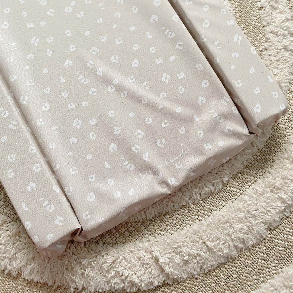 Deluxe Baby Changing Mat - Sand Animal Print | Bobbin and Bumble.