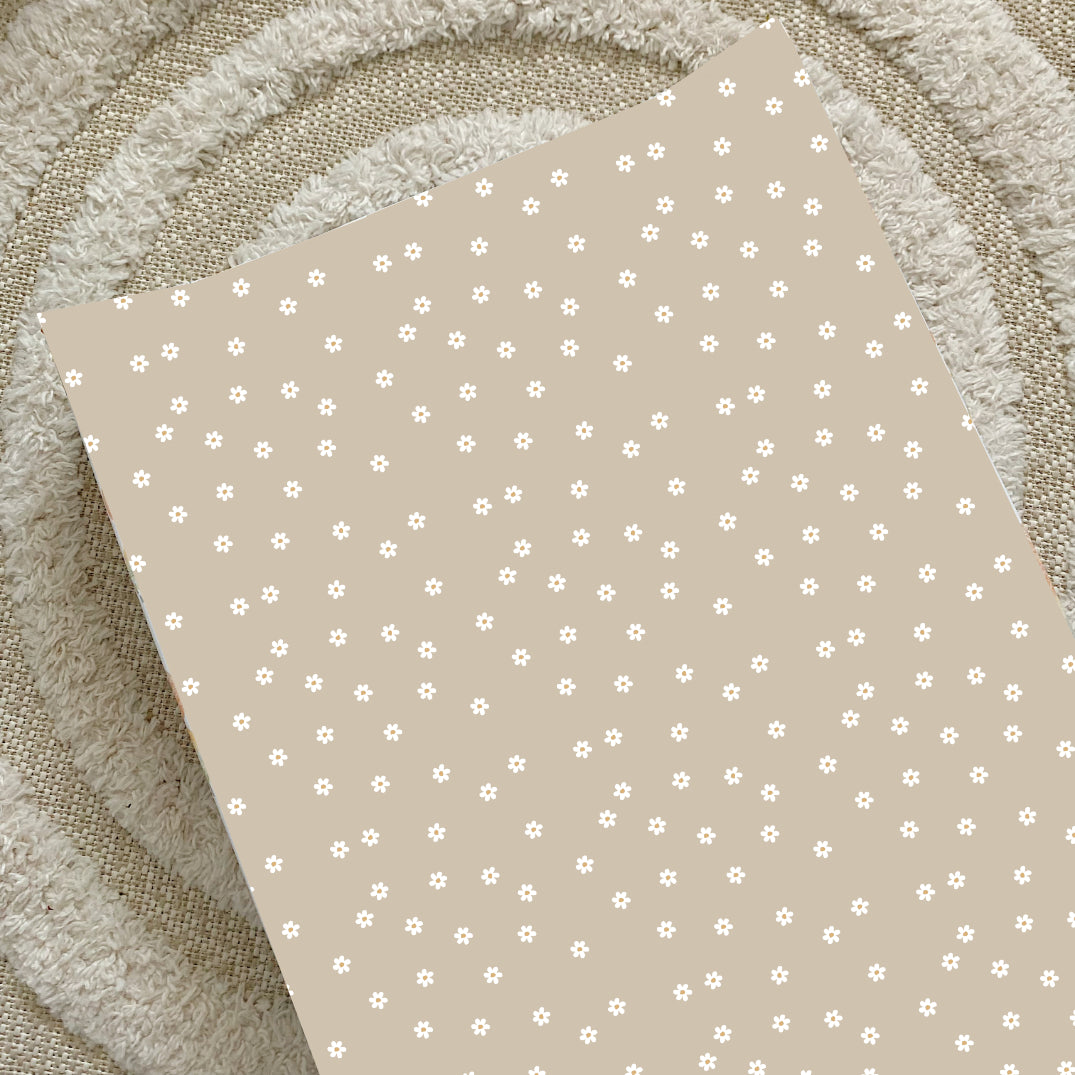 Anti-Roll Wedge Changing Mat - Neutral Daisy | Bobbin and Bumble.