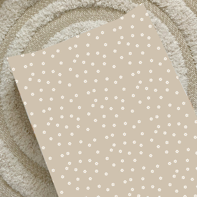Anti-Roll Wedge Changing Mat - Neutral Daisy | Bobbin and Bumble.