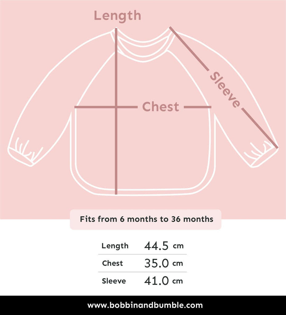 Long Sleeved Baby Bib - Pink Unicorn Print | Bobbin and Bumble.