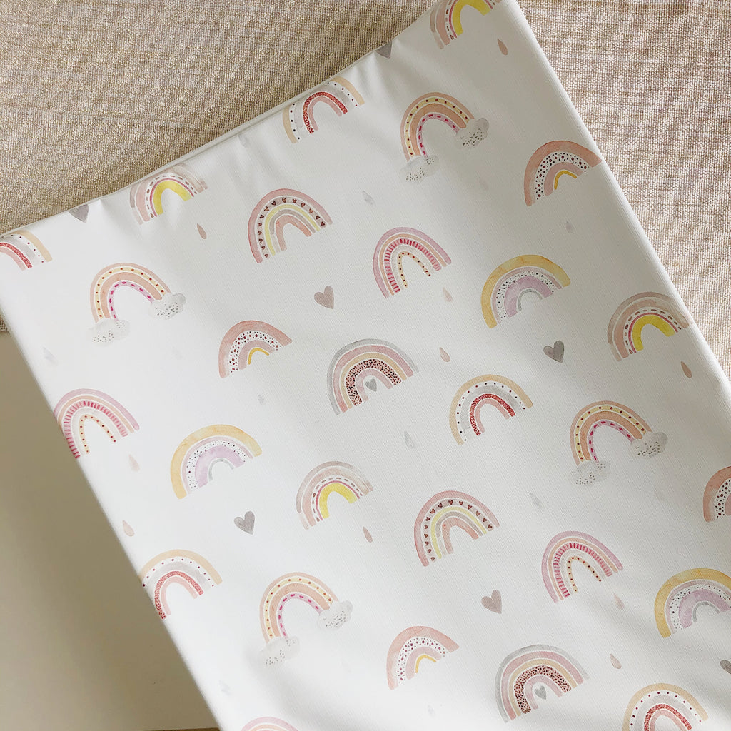 Anti-Roll Wedge Changing Mat - Rainbow Beau | Bobbin and Bumble.