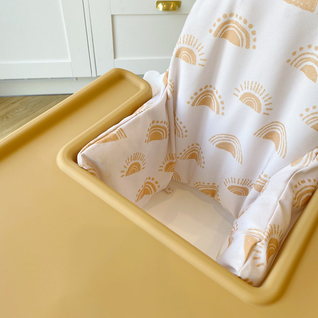Full-wrap placemat for the IKEA Antilop High chair - Mustard Yellow | Bobbin and Bumble.