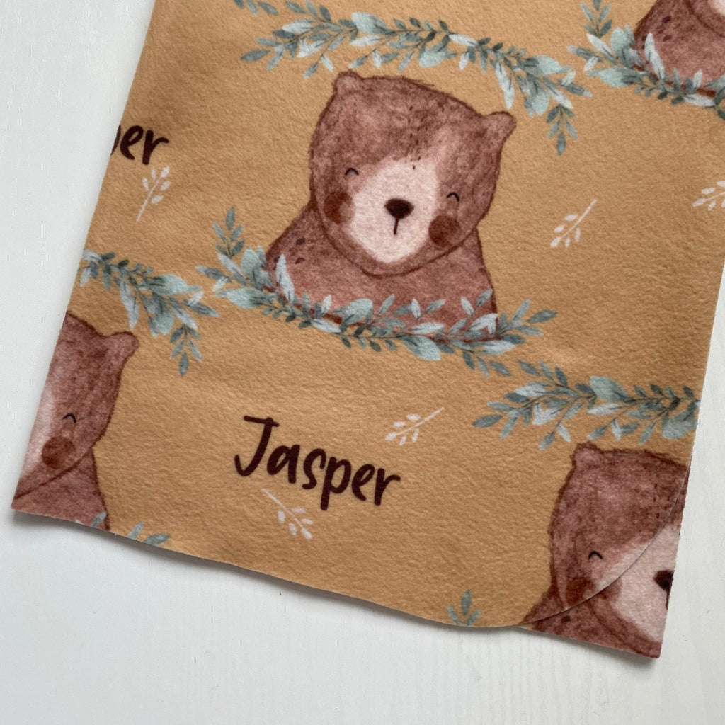 Personalised baby  - et | Brown Bear Baby Blanket | Bobbin and Bumble.