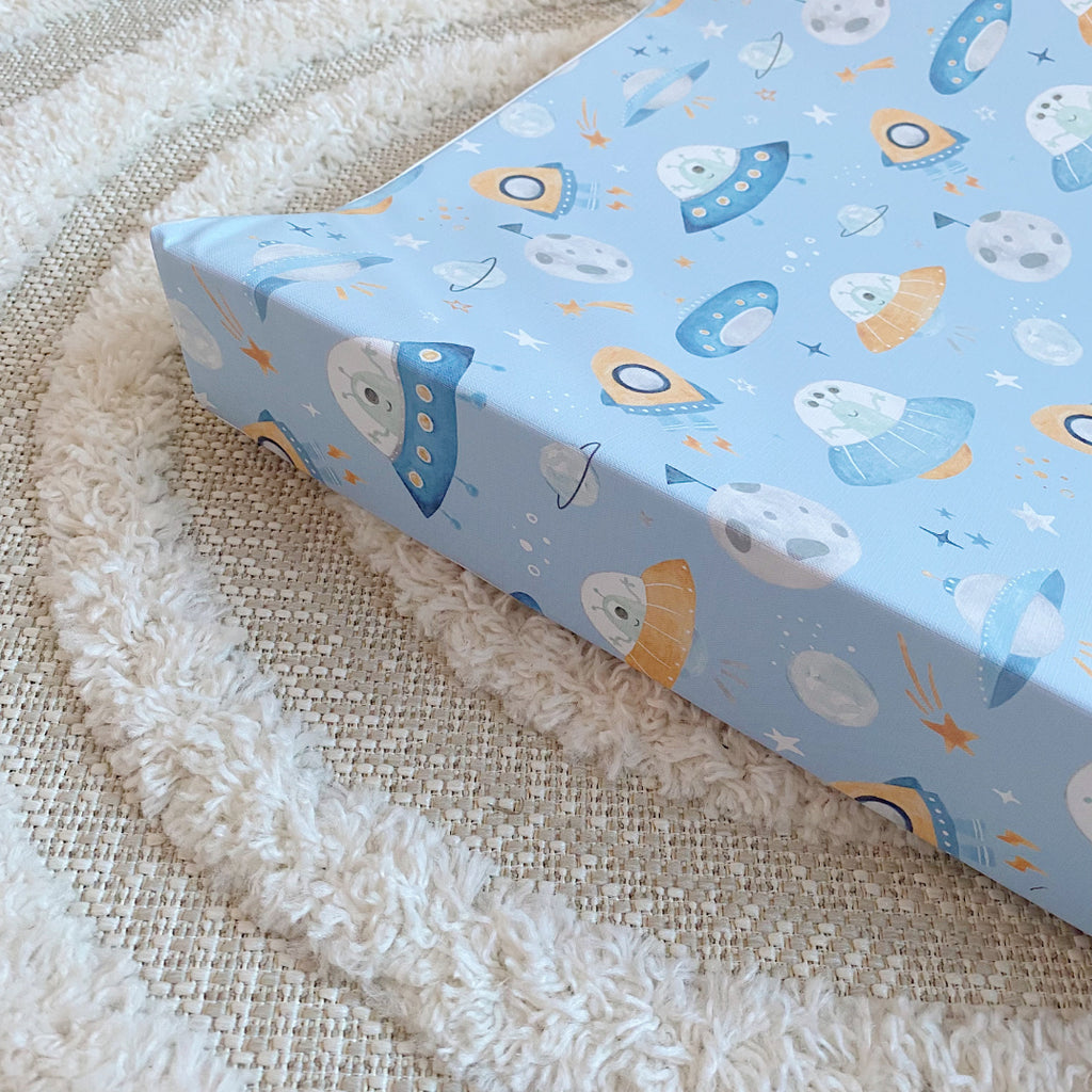 Anti-Roll Wedge Changing Mat - Space Print | Bobbin and Bumble.