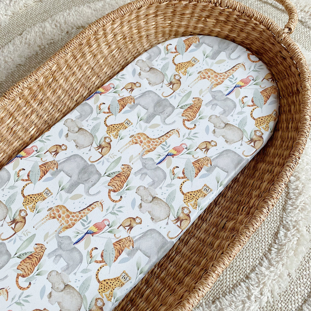 Basket Liner Mat - Jungle Animals Print | Bobbin and Bumble.