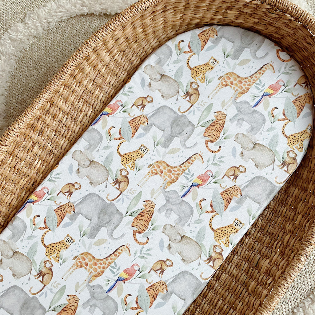 Basket Liner Mat - Jungle Animals Print | Bobbin and Bumble.