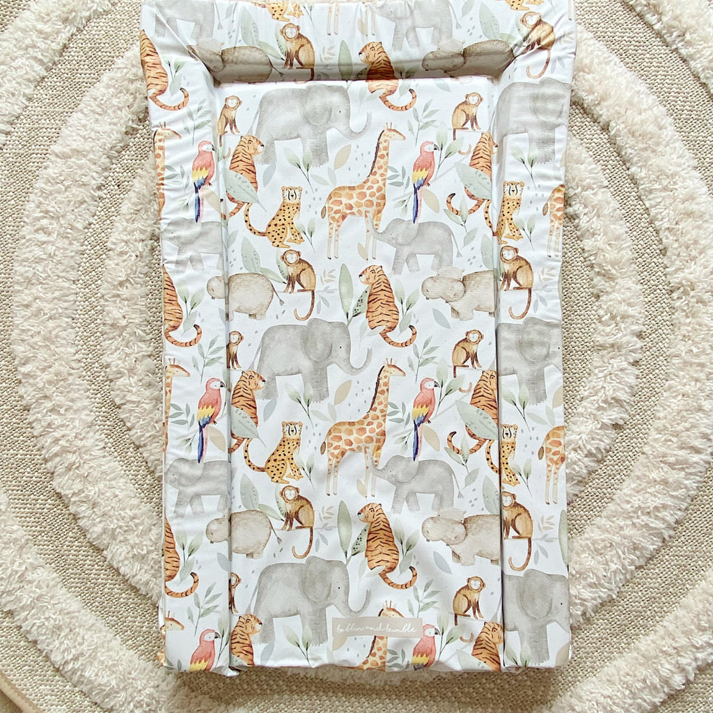 Deluxe Baby Changing Mat - Jungle Animals Print | Bobbin and Bumble.
