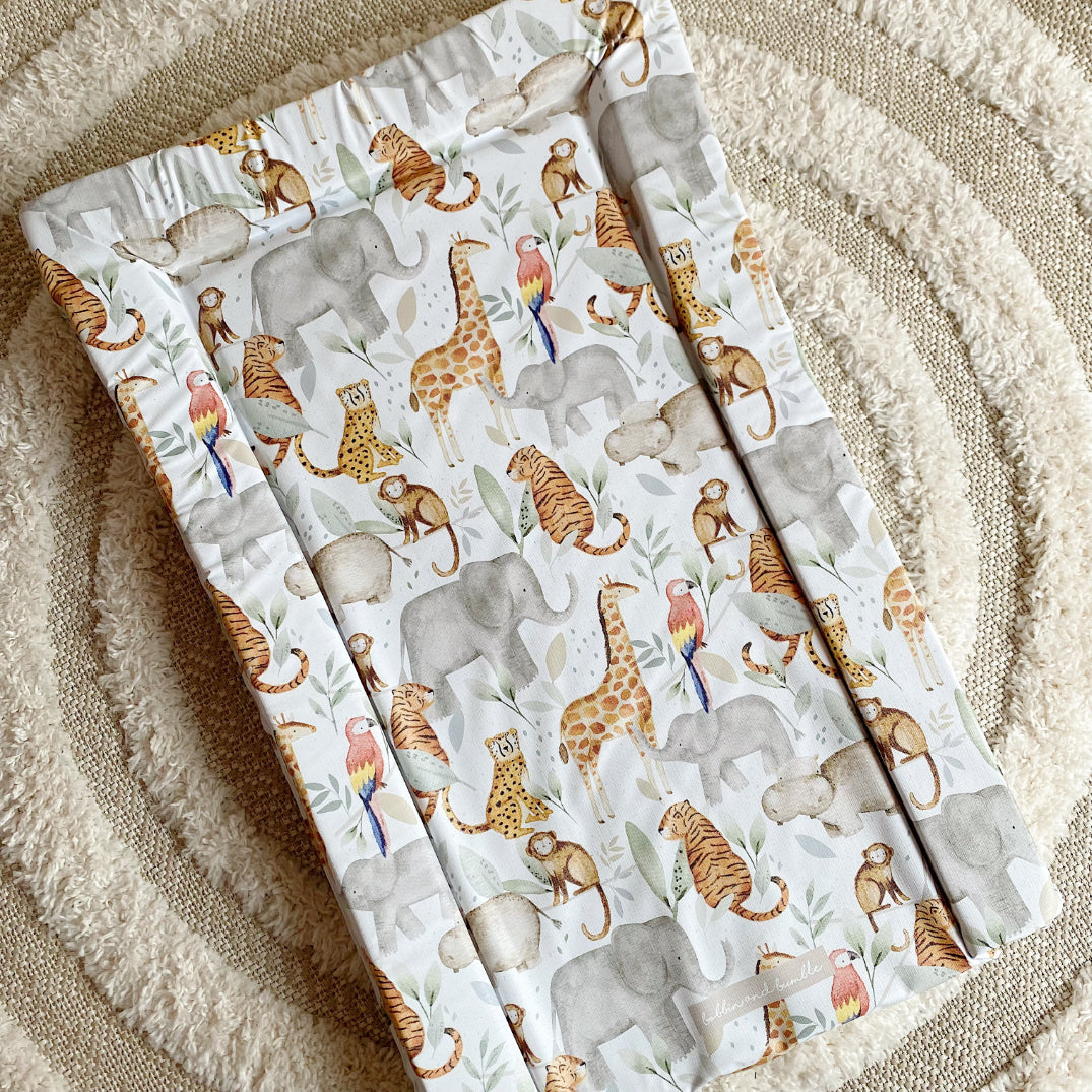 Deluxe Baby Changing Mat - Jungle Animals Print | Bobbin and Bumble.