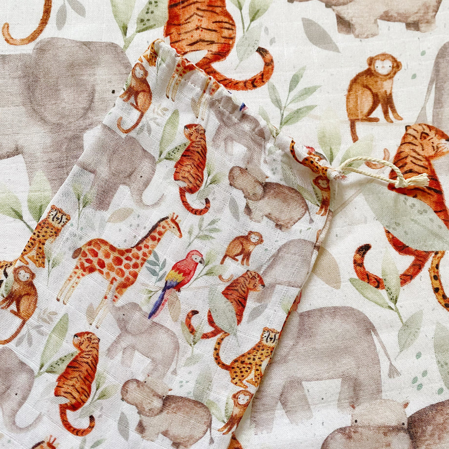 Baby Cot Bed Sheet Jungle Animals Bobbin and Bumble UK
