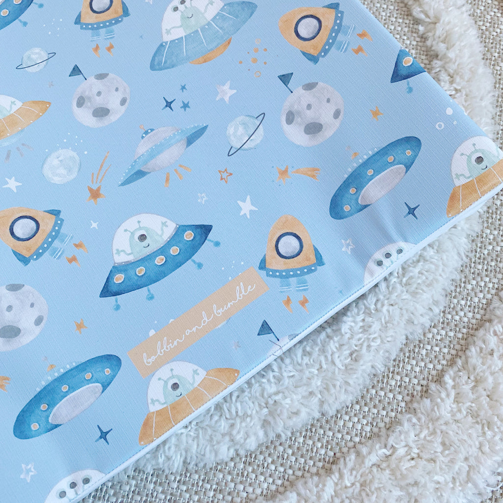 Anti-Roll Wedge Changing Mat - Space Print | Bobbin and Bumble.