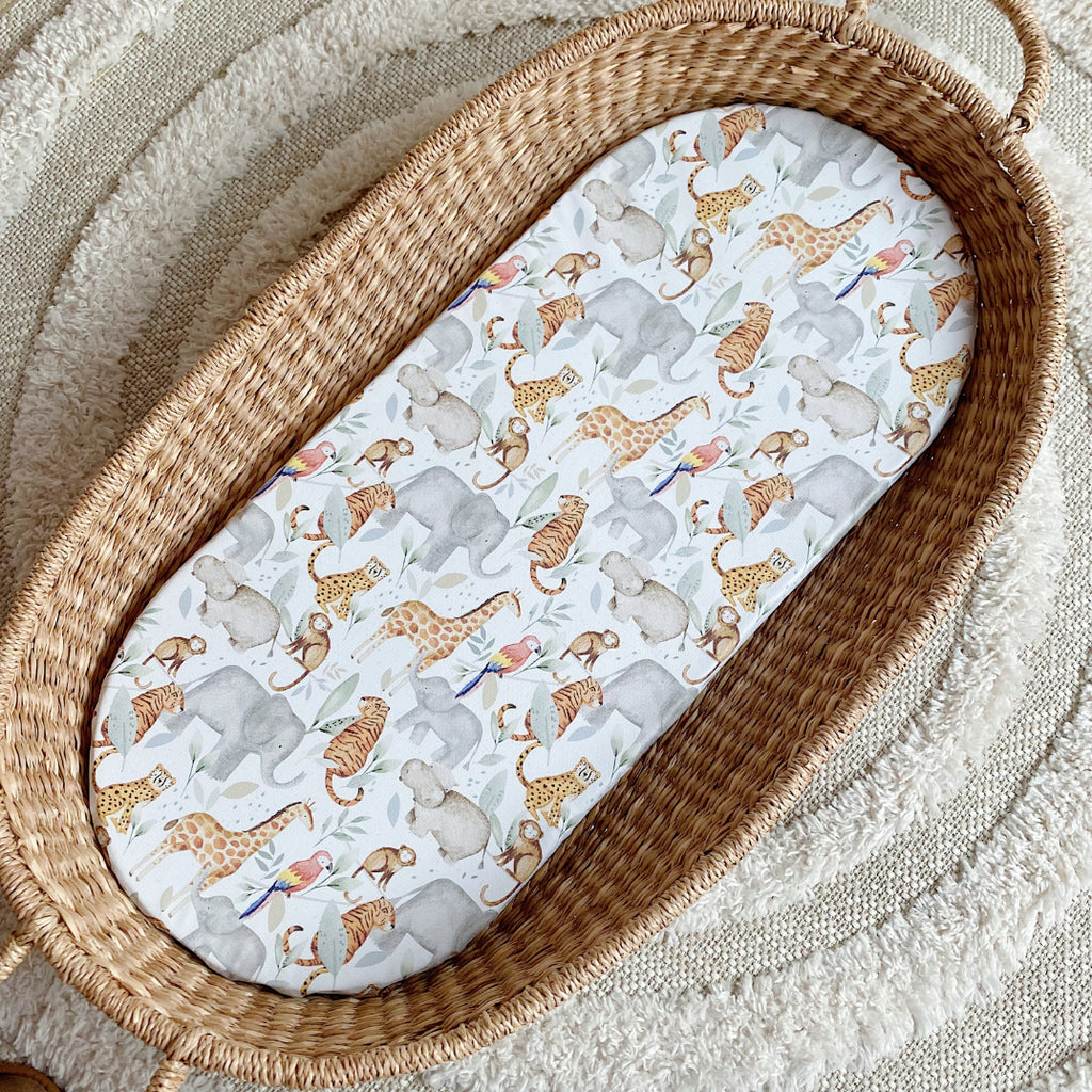 Basket Liner Mat - Jungle Animals Print | Bobbin and Bumble.