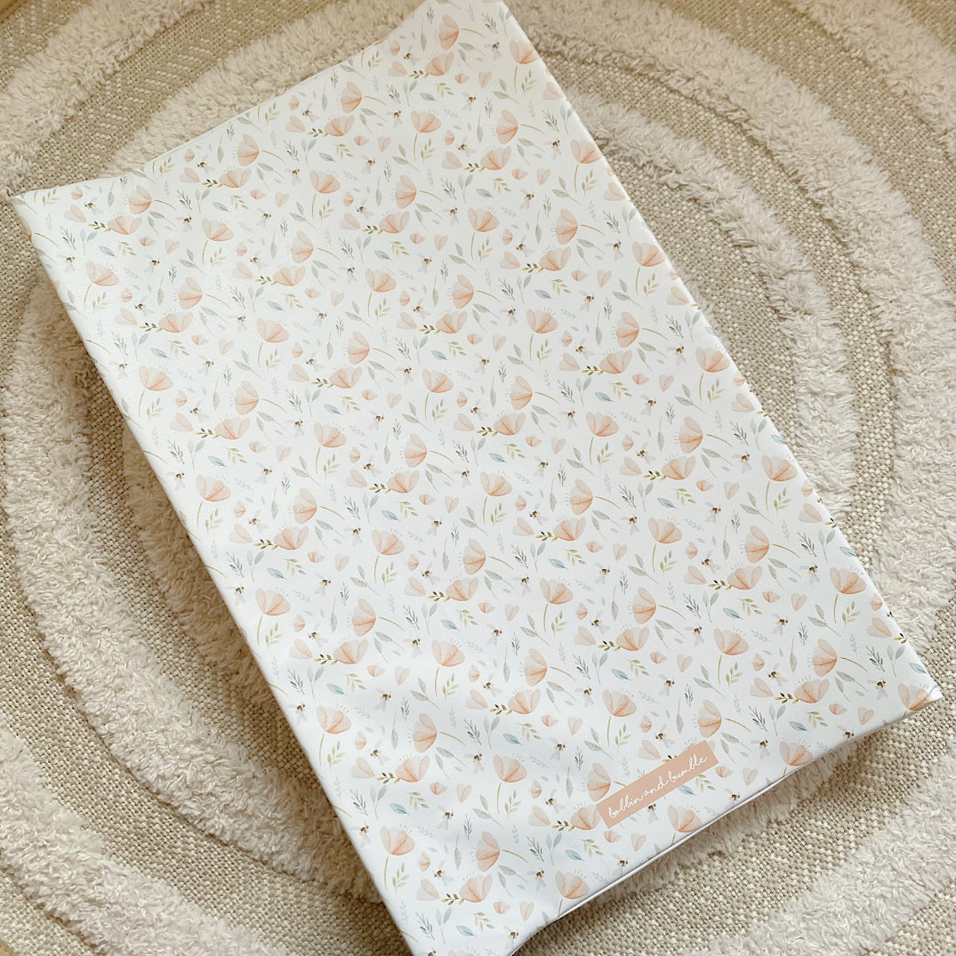 Anti-Roll Wedge Changing Mat - Bee Garden Print | Bobbin and Bumble.