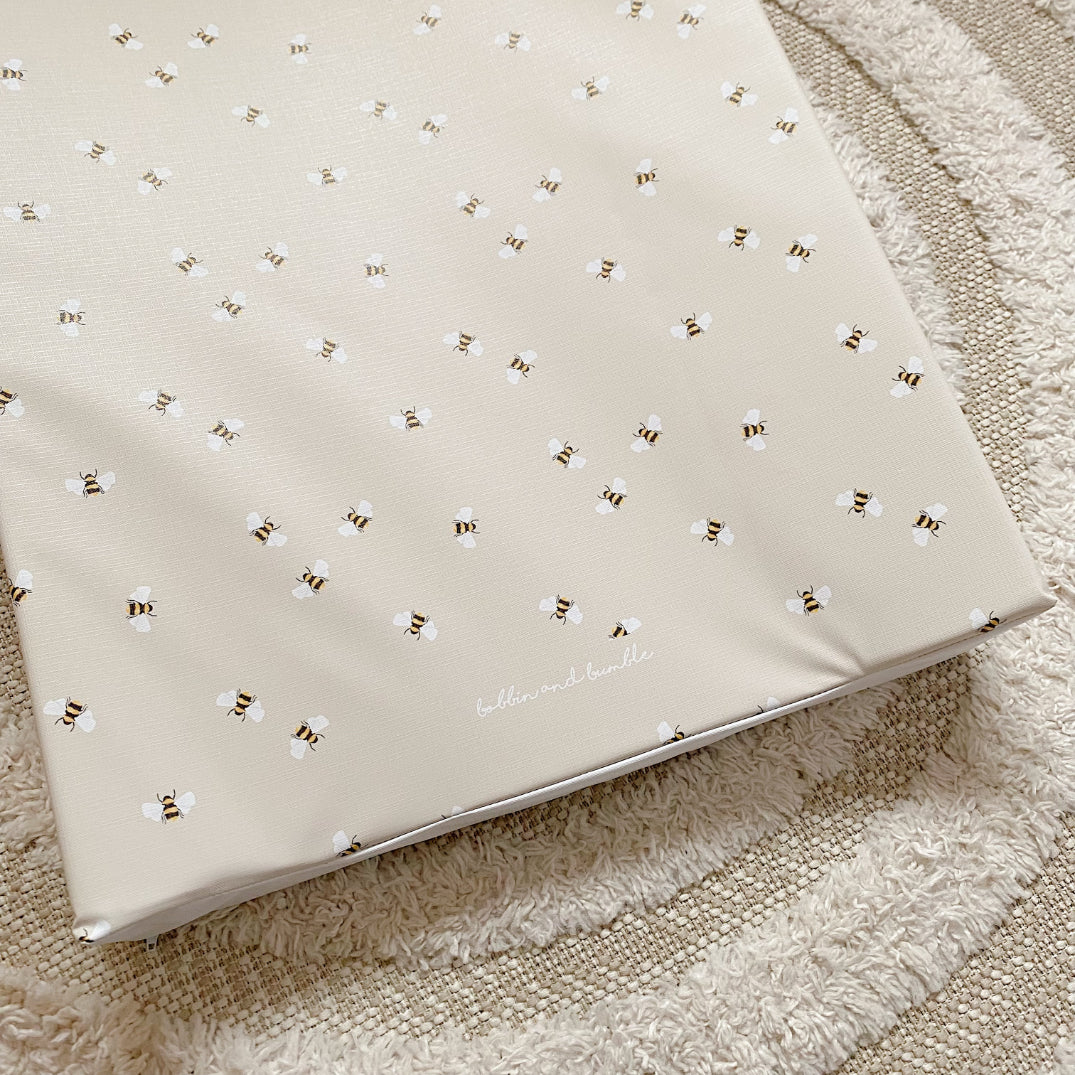 Anti-Roll Wedge Changing Mat - Bee Print | Bobbin and Bumble.